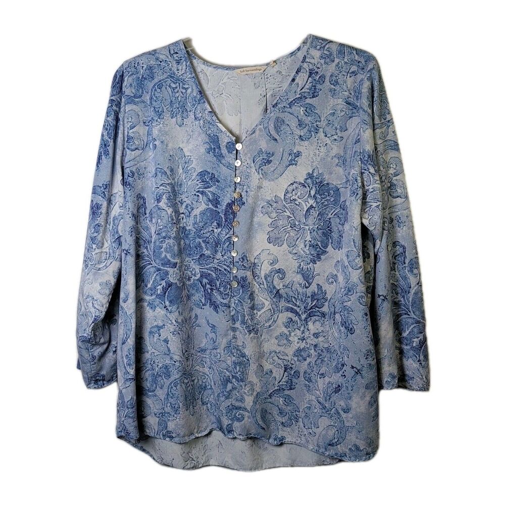 Soft Surroundings Womens Tunic - Size 2X - Heavyweight Soft Fabric Floral